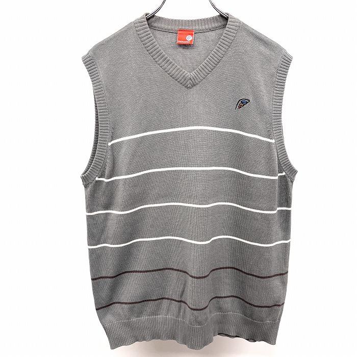 新品 ラッセルノ ゴルフ ゲーム ニット ベスト 幾何学柄 ライトブルー L 5 PARADISO パラディーゾ L メンズ 薄手 ゴルフ ニット ベスト V