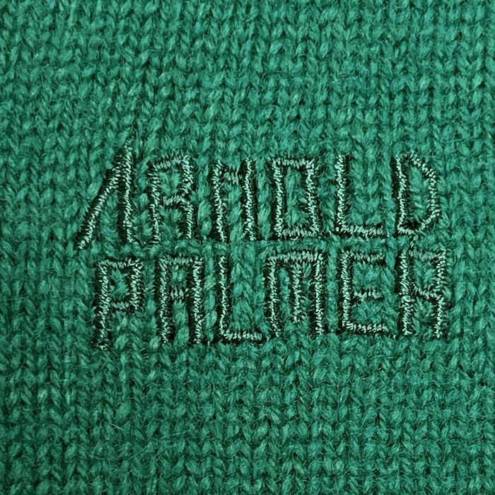 アーノルドパーマー Arnold Palmer プルオーバー ニット ベスト Vネック 胸に英字のロゴ刺繍 ウール×ナイロン L グリーン 緑 メンズ｜undo-rowa｜03