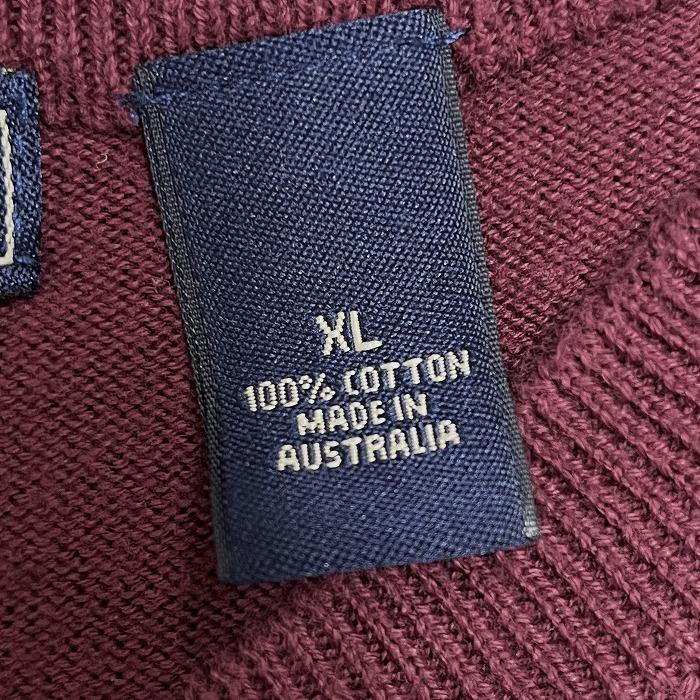 SADDLEBRED ニット ベスト ノースリーブ セーター 無地 Vネック プルオーバー 綿100% コットン100% XL LL ワインレッド 赤紫系 メンズ |  | 04