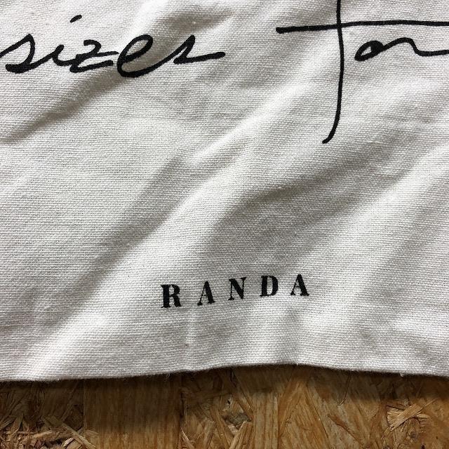 RANDA ランダ - トートバッグ エコバッグ ロゴ イラスト ハイヒール プリント ナチュラルカラー・オフホワイト×ブラック | RANDA | 03