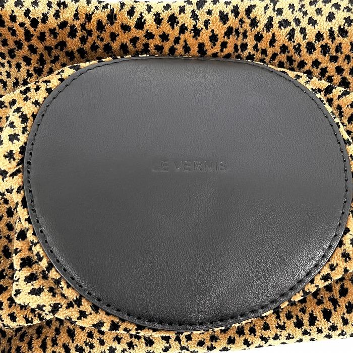 ルベルニ LE VERNIS 巾着バッグ かばん ヒョウ柄 レオパード 底有り サイドファスナー ブラウン系 イエローブラウン×ブラック レディース |  | 03