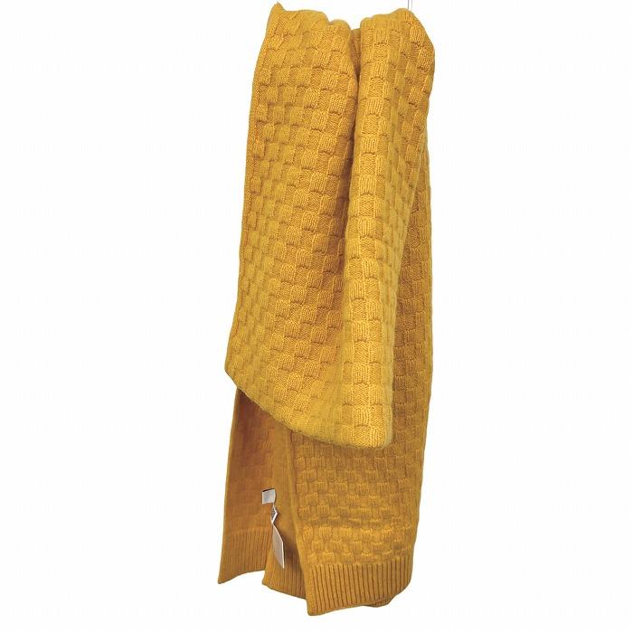 ユニクロユー UNIQLO U マフラー ジャカードのチェッカー柄 毛100% ウール100% 9 イエロー レディース | ユニクロ | 01