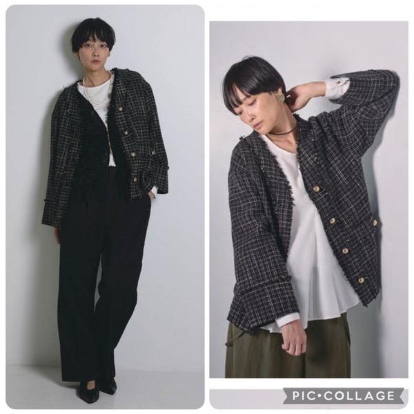 週末限定 美品 chignon シニヨン モールツイードブルゾン 2023 【公式