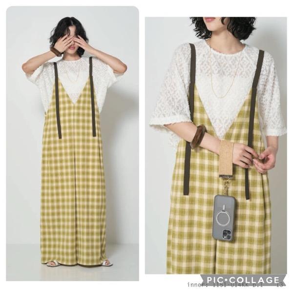 期間限定SALE★予約限定完売★CHIGNON★チェックVネックサロペット CHIGNON(シニヨン)/チェックVネックサロペット : アンドゥ