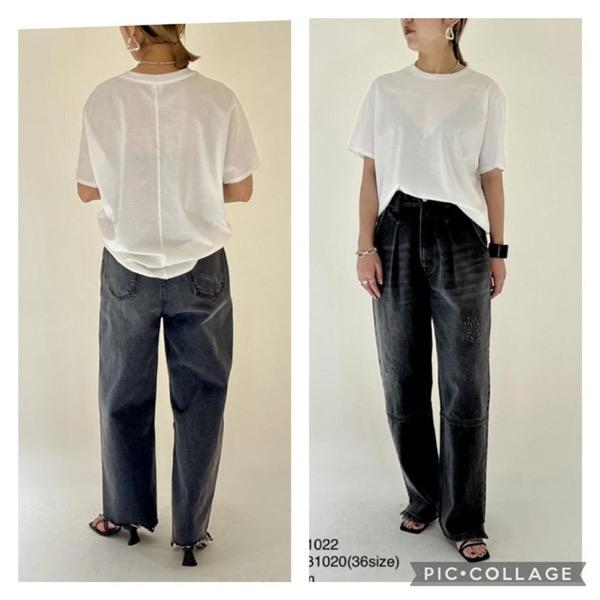 YENN　HIGH RISE TUCK WIDE PANTS　38 YENN HIGH RISE TUCK WIDE DENIM GRAY38