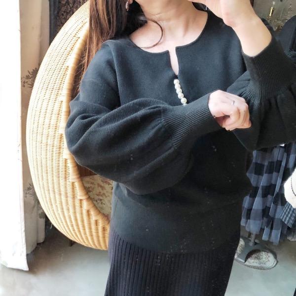 12000→8400】Rosiee(ロージー)/キーネックパールKNIT