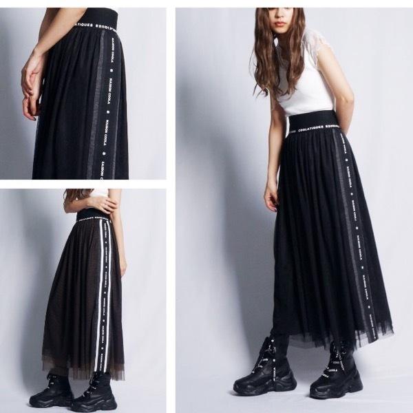 2022AWvol.1予約販売】COOLA(クーラ)/Side Line Tule Skirt(9月上入荷 