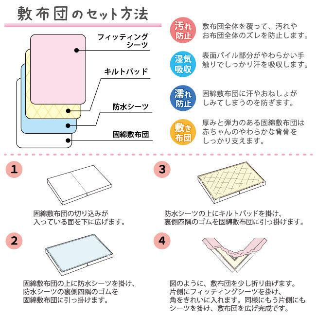 un doudou 日本製 洗える ミニ 固綿敷布団 60×90cm 無地 ホワイト 