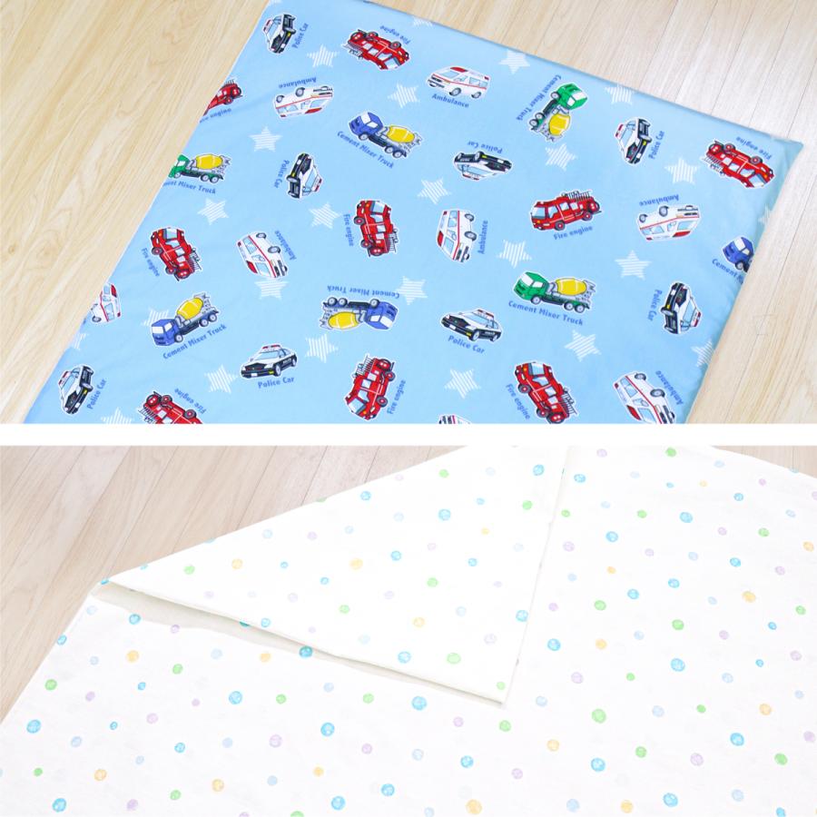 un doudou お昼寝敷布団カバー 75×125cm 綿100％ ドット 車 アニマル