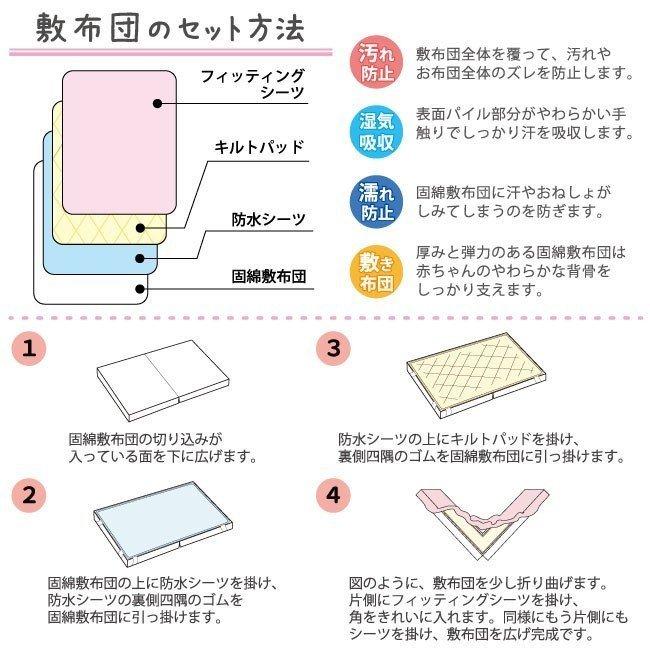 防水キルトパッド ダブルガーゼ 60×90cm ミニサイズ おねしょ 防水シーツ ダニ防止 ダニ対策 保育園 un doudou メール便発送(対面受取) LP｜undoudou｜10