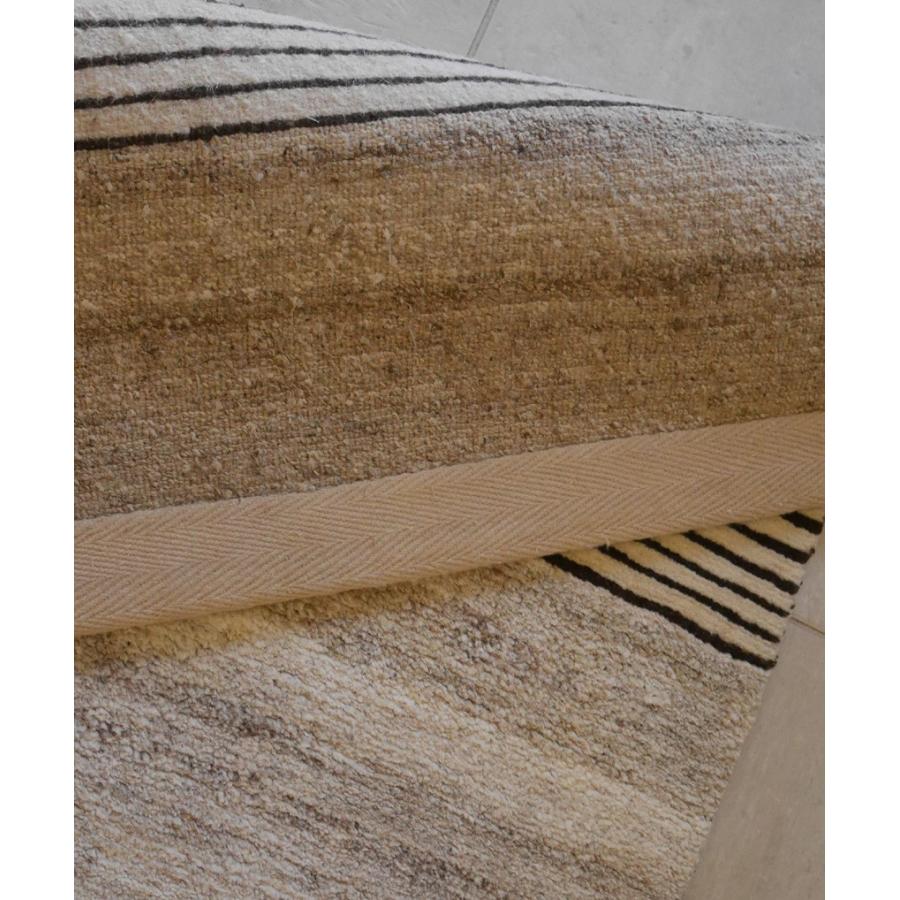 ラグ「ライン」 大　デザイン脇阪克二 　 150×70cm/手織り/無染色/ウール/アンダイドプラスオリジナル ラグ　 |  | 04