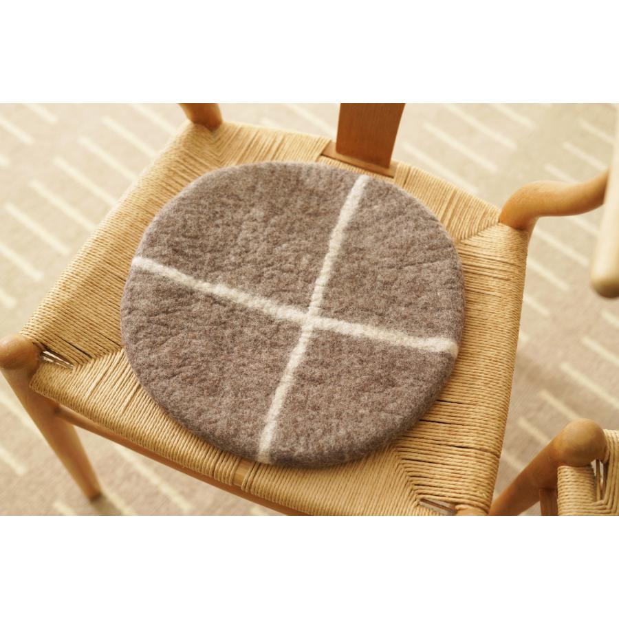フェルト チェアーパッド　ラウンド　ナチュラルカラー/椅子座布団 |  | 06
