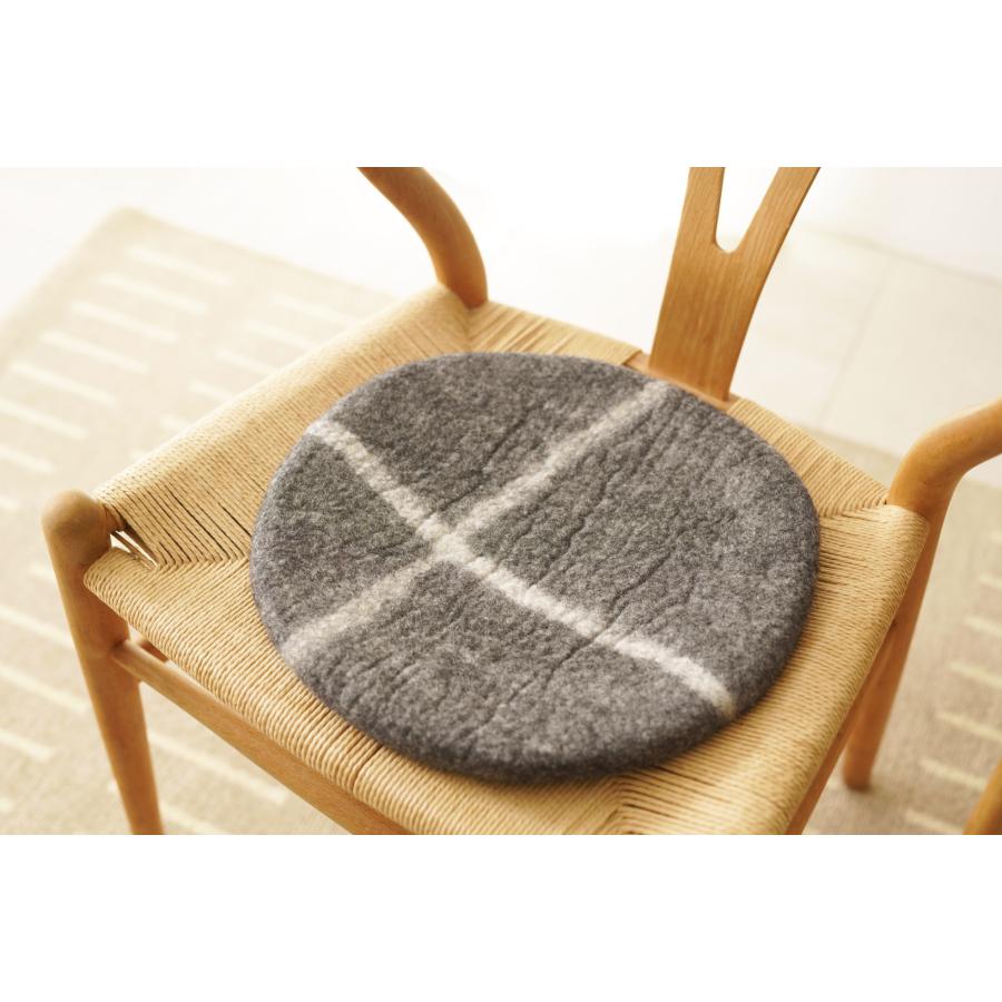 フェルト チェアーパッド　ラウンド　ナチュラルカラー/椅子座布団 |  | 05