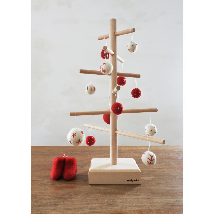木製クリスマスツリー＋フェルトオーナメント　undyed+アンダイドプラス オリジナル　組み立て式/手作り |  | 01