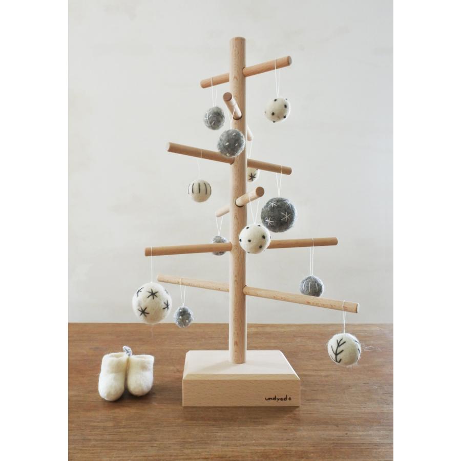 木製クリスマスツリー＋フェルトオーナメント　undyed+アンダイドプラス オリジナル　組み立て式/手作り |  | 02