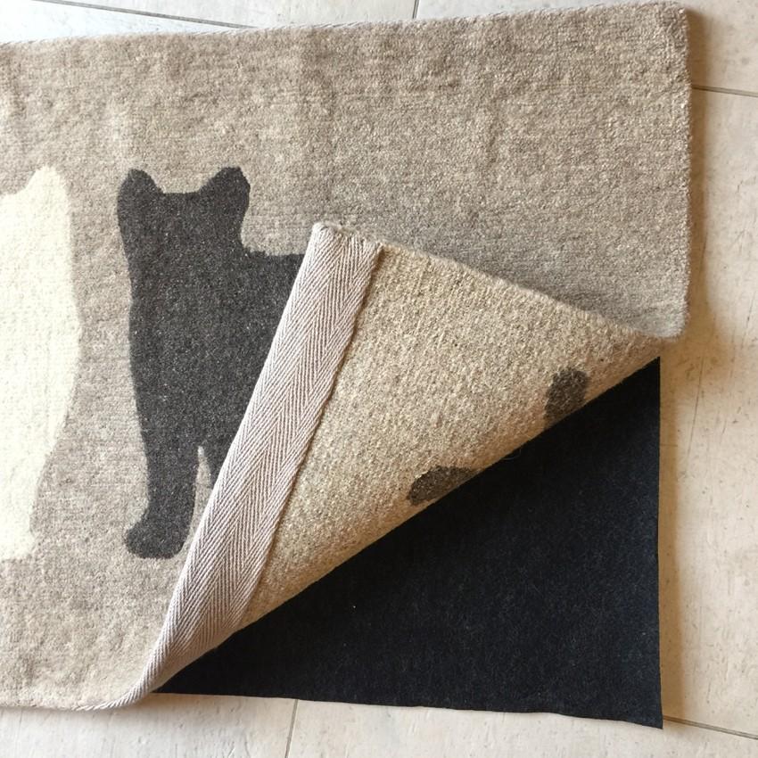 カーペット、ラグ、マット 手織りラグ「ねこ」　 デザイン脇阪克二　50×80cm/無染色/ウール/玄関マット アンダイドプラスオリジナル　ラグ