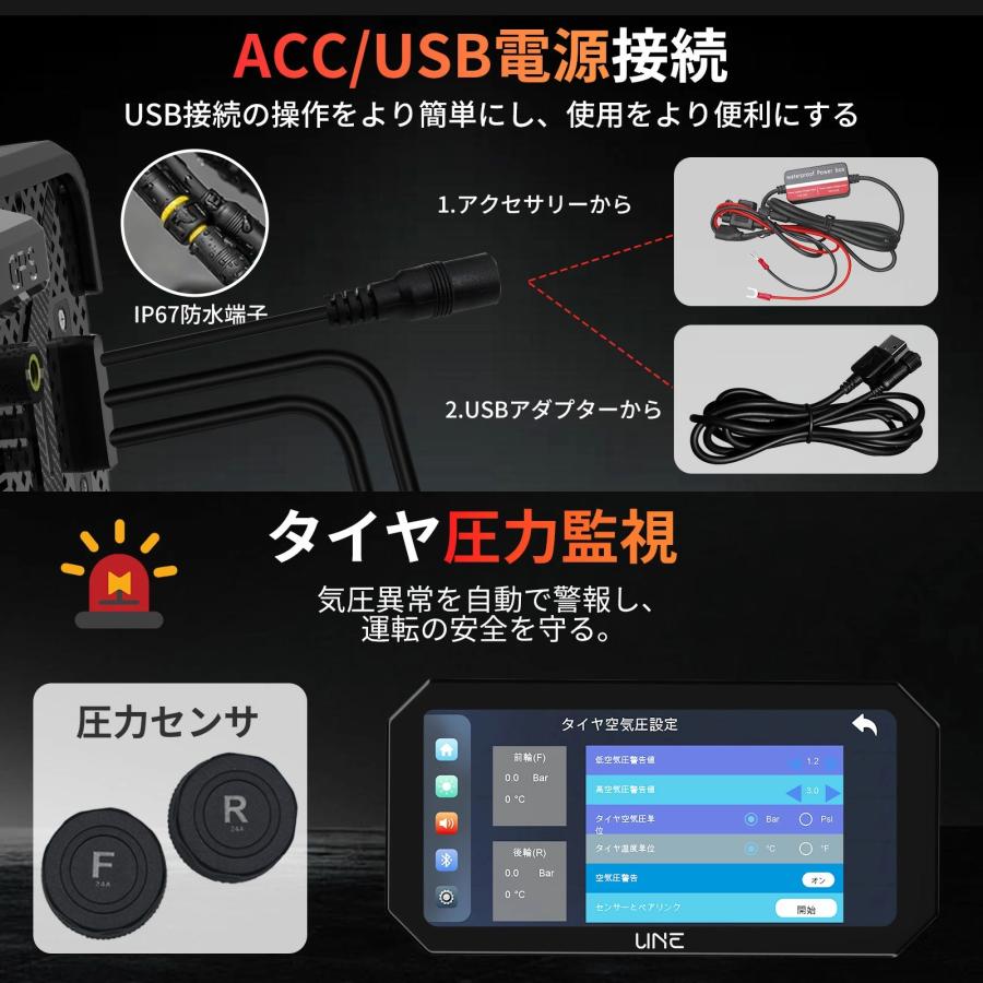 カープレイ ドライブレコーダー バイク用 Carplay Android auto ナビ