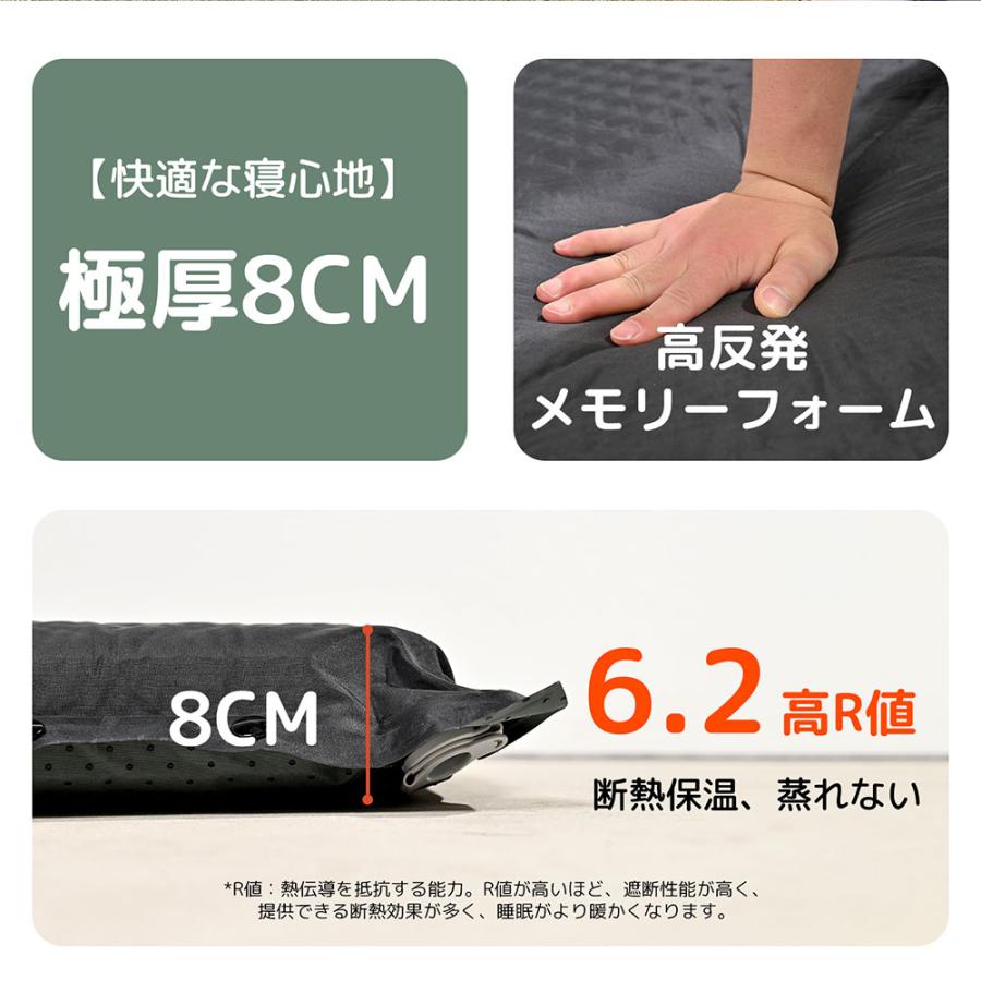 コットマット 車中泊マット アウトドア 厚手 インフレーターマット 8cm