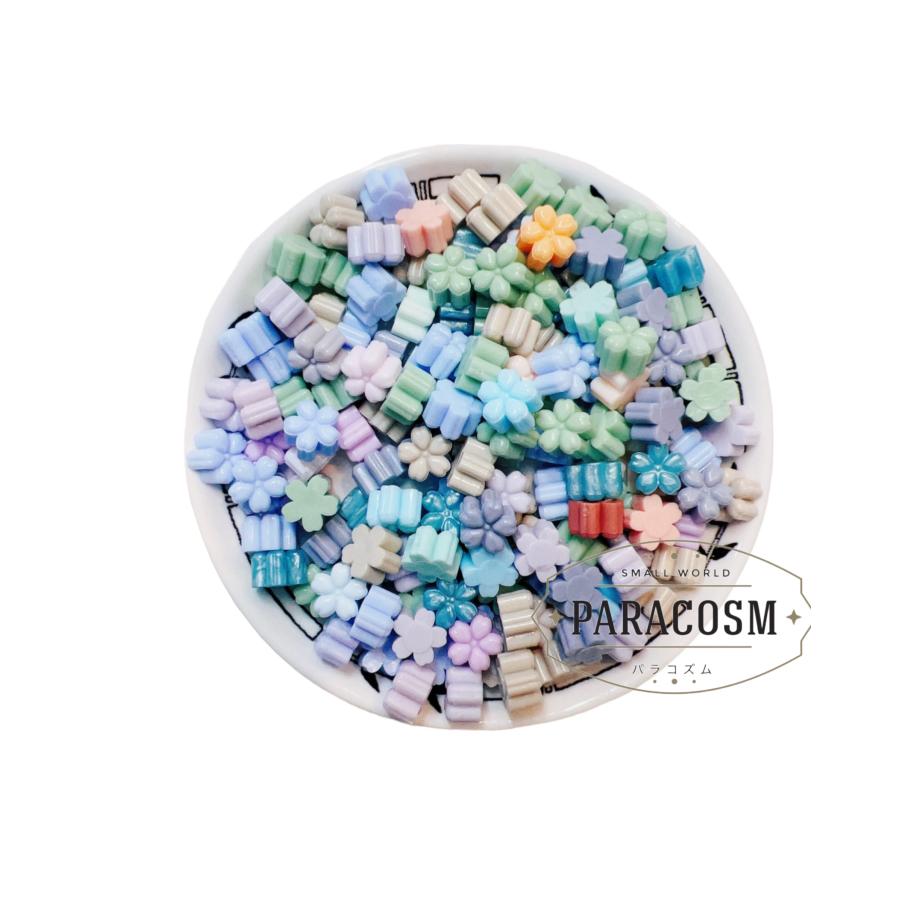 シーリングワックス　ミックス　空色＆桜色　幸せの小花（約125粒）40ｇ　シーリングスタンプ　レター　封筒　招待状　結婚式　ギフトボックス　DIY用 | 