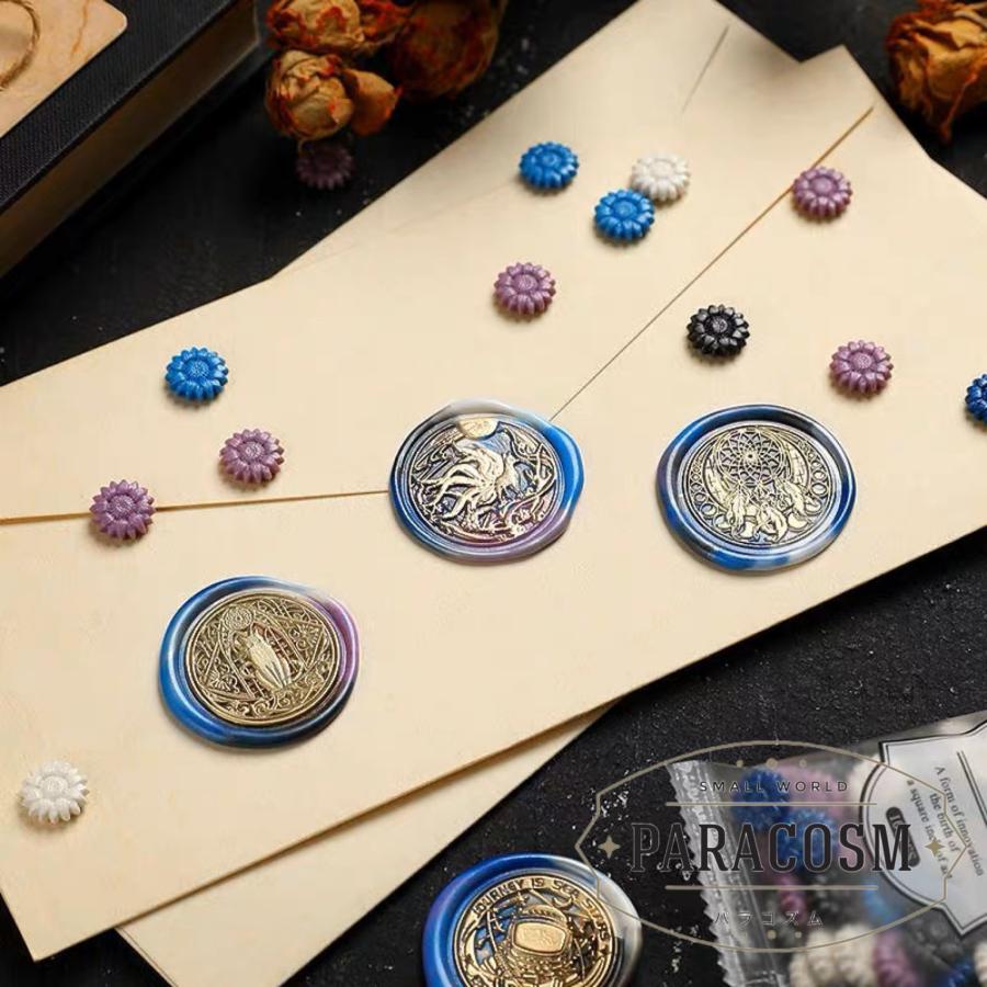 シーリングワックス　ミックス　砂漠の旅　ゴールド＆ライトグレー（約125粒）40ｇ　シーリングスタンプ　レター　封筒　招待状　結婚式　ギフトボックス　DIY用 |  | 06