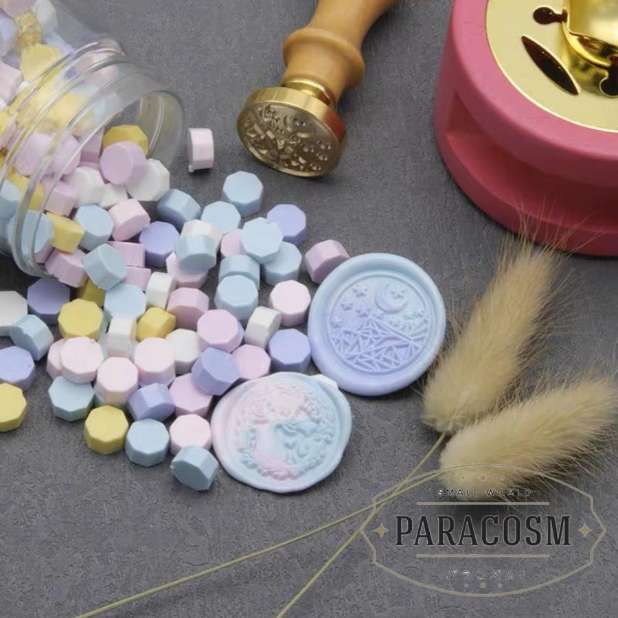 シーリングワックス  ミックス ブルー＆ピンク 初恋（約125粒）40ｇ　シーリングスタンプ　レター　封筒　招待状　結婚式　ギフトボックス　DIY用 |  | 05