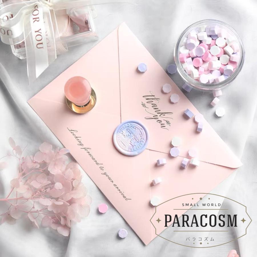 シーリングワックス  ミックス ブルー＆ピンク 初恋（約125粒）40ｇ　シーリングスタンプ　レター　封筒　招待状　結婚式　ギフトボックス　DIY用 |  | 06