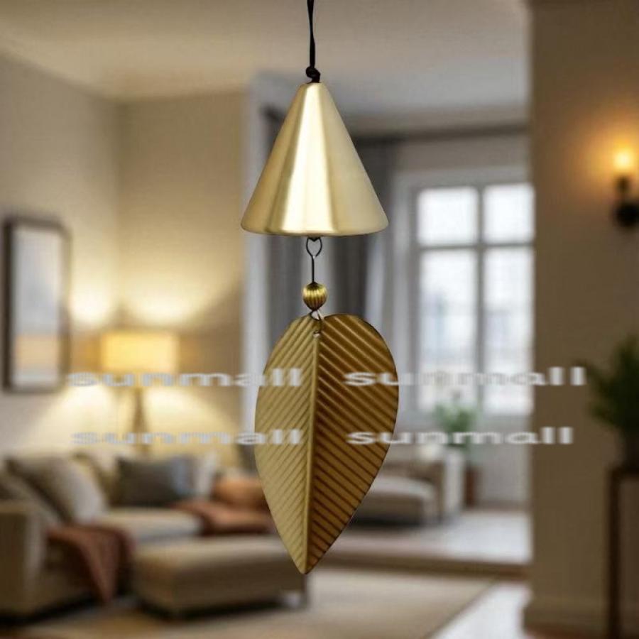 1点）【全8タイプ】癒しのメタル風鈴 リーフチャーム付き インテリア