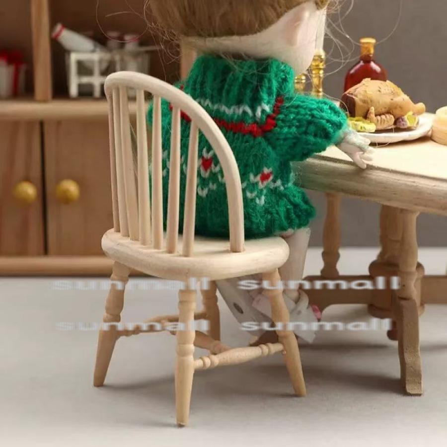 1点販売】ミニチュア 木製チェア 1/12 ドールハウス家具 北欧風 撮影