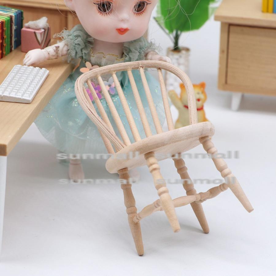 1点販売】ミニチュア 木製チェア 1/12 ドールハウス家具 北欧風 撮影