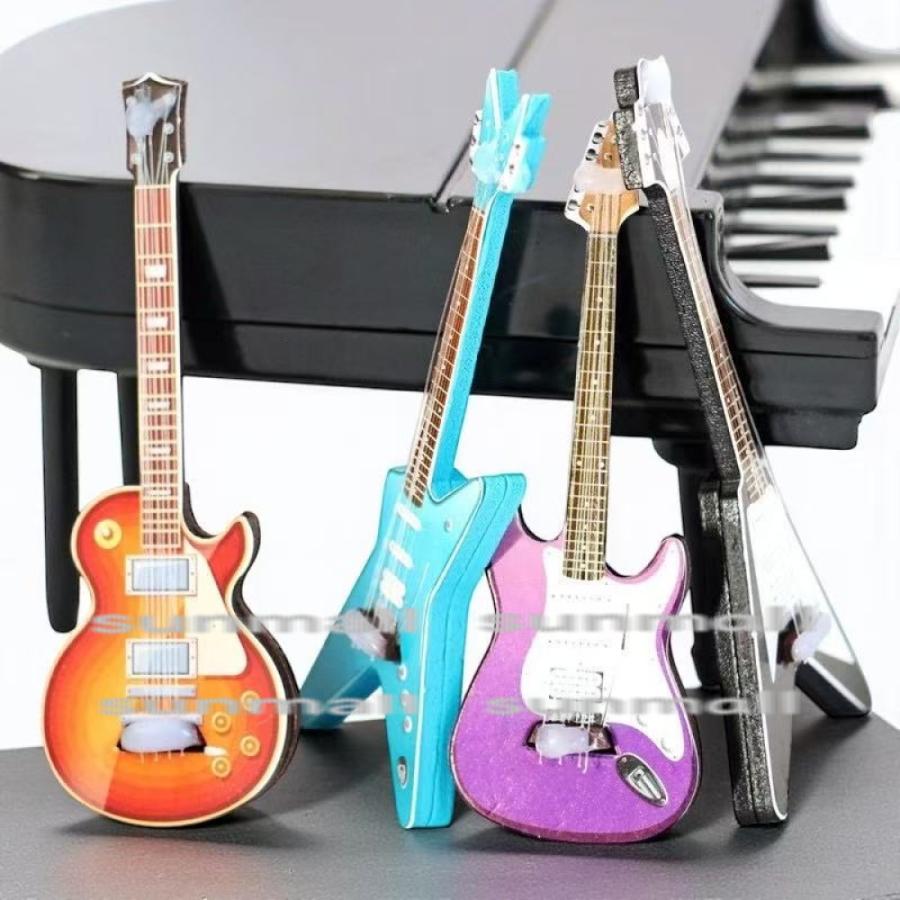 ミニチュア　エレキギター　5本セット 1点販売】【4タイプ選択】ミニチュア エレキギター ドールハウス・撮影