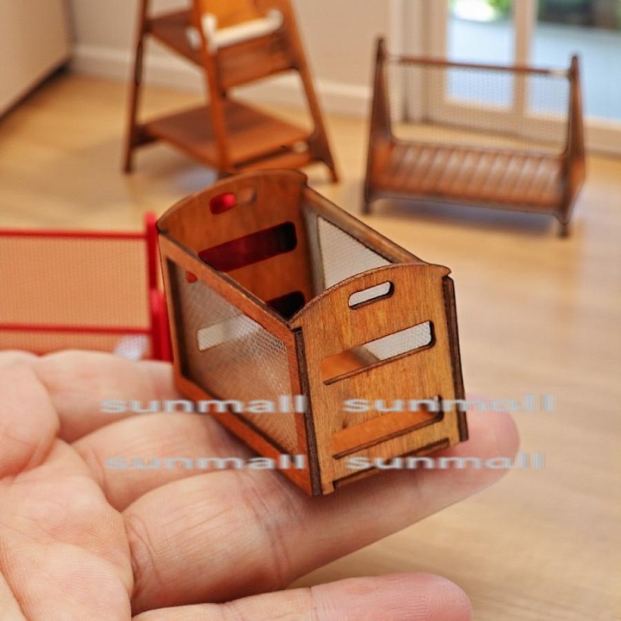 1点販売】ミニチュア 木製収納ボックス ドールハウス用 メッシュ付き 