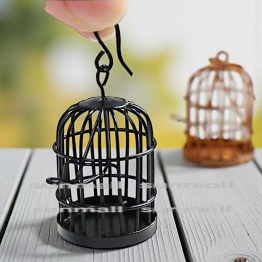 1点のみ販売】【2色から選べる】ミニチュア鳥かご アンティーク風