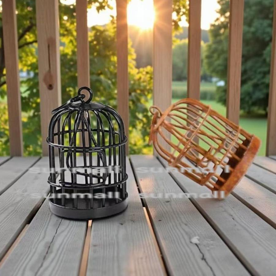 1点のみ販売】【2色から選べる】ミニチュア鳥かご アンティーク風