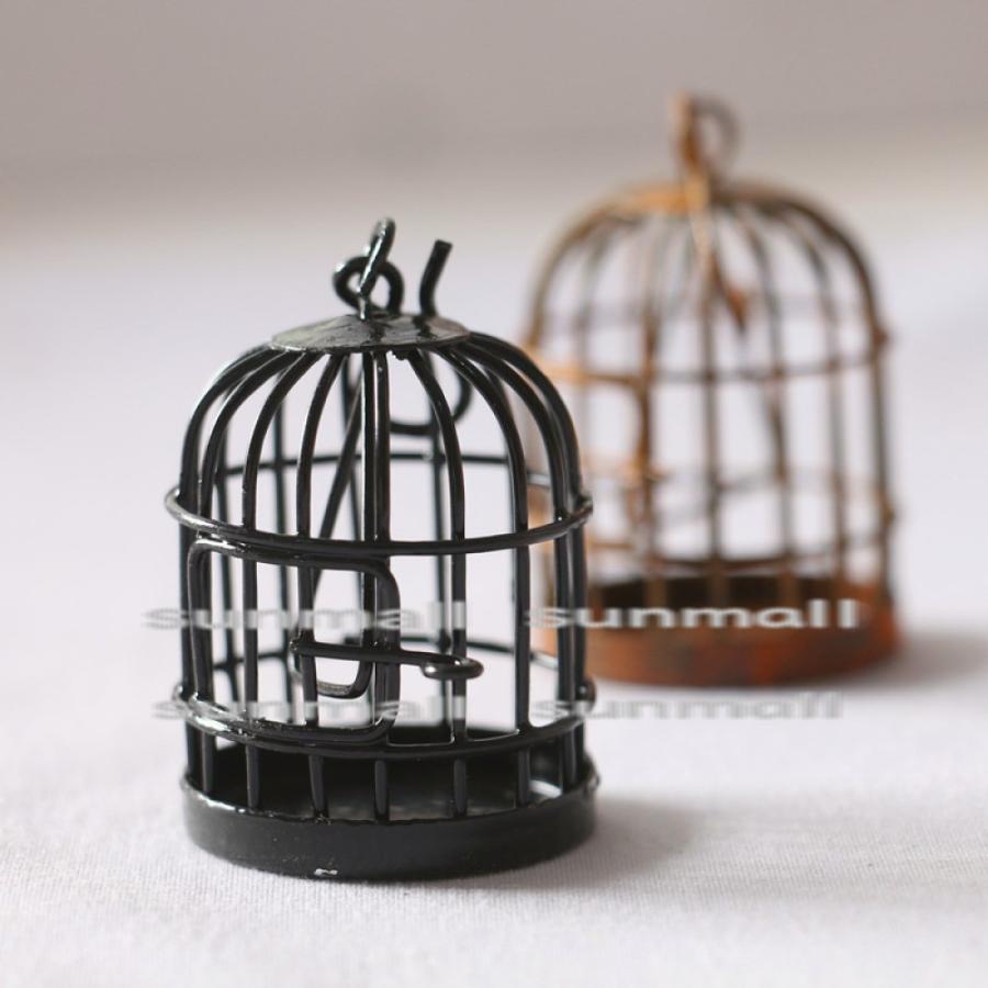 1点のみ販売】【2色から選べる】ミニチュア鳥かご アンティーク風
