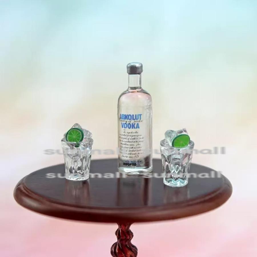 1点販売】ミニチュア アルコールボトル風オブジェ クリア樹脂ミニ