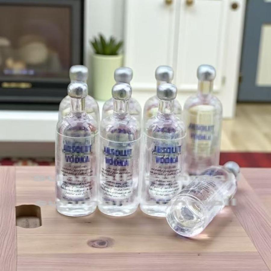 1点販売】ミニチュア アルコールボトル風オブジェ クリア樹脂ミニ