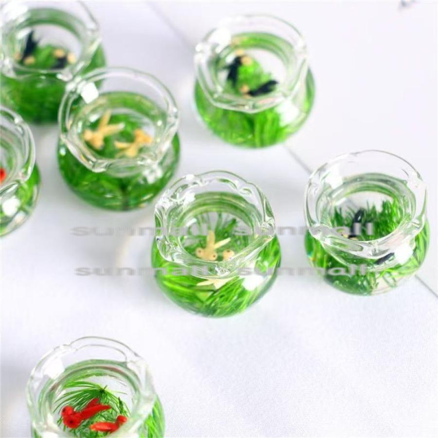 1点販売】【3色を選択できる】選べる3色 金魚入りミニチュアガラス鉢