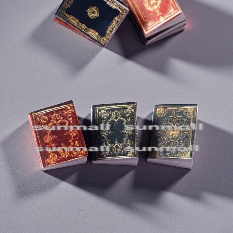 1セット3冊販売】【選べる8色】ミニチュア 洋書 レトロブック 3冊