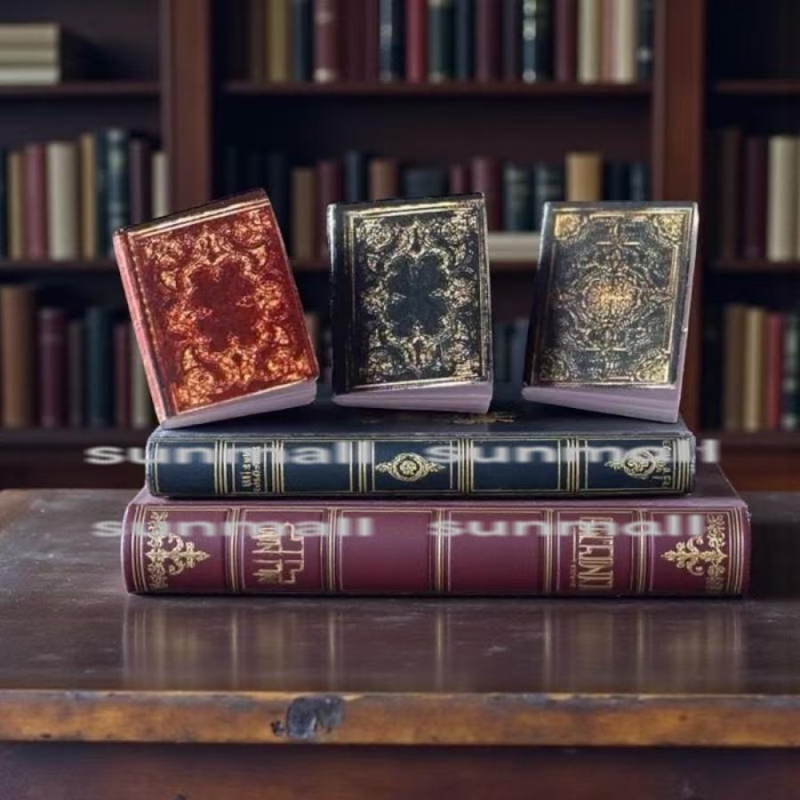 1セット3冊販売】【選べる8色】ミニチュア 洋書 レトロブック 3冊