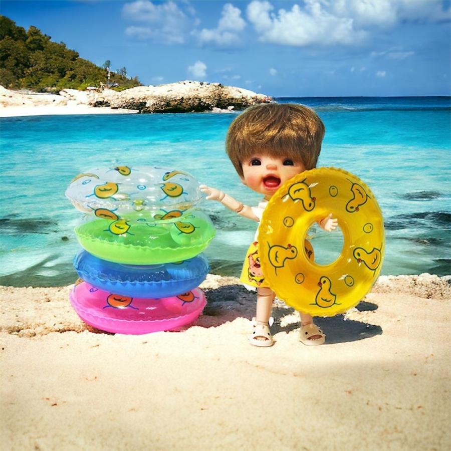1点）ミニチュア うきわ 浮き輪 ドールサイズ ぬい撮りアクセサリー  