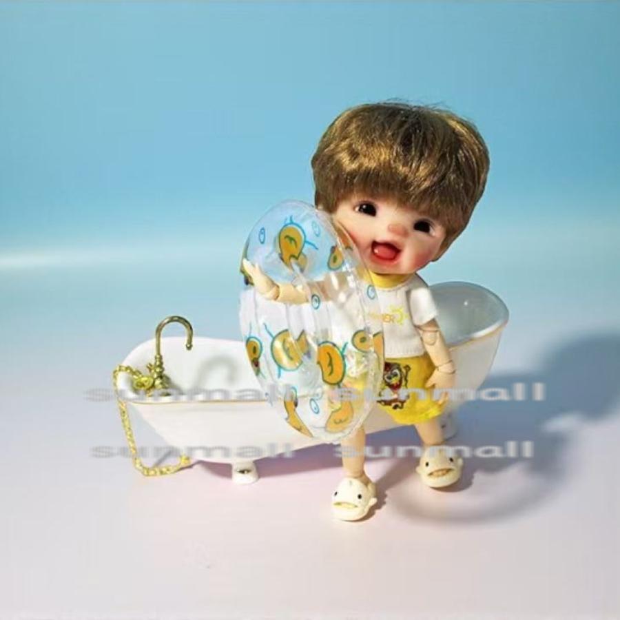 1点販売】【5色を選択できる】ミニチュア浮き輪 アヒル柄 ドール用 