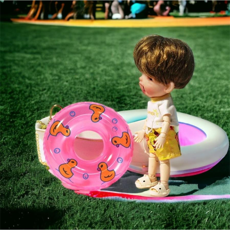 1点）ミニチュア うきわ 浮き輪 ドールサイズ ぬい撮りアクセサリー  