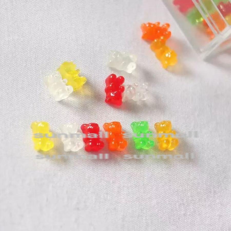 1セット12点販売】【ランダム発送】ミニチュアカラフルくまグミ風 12個