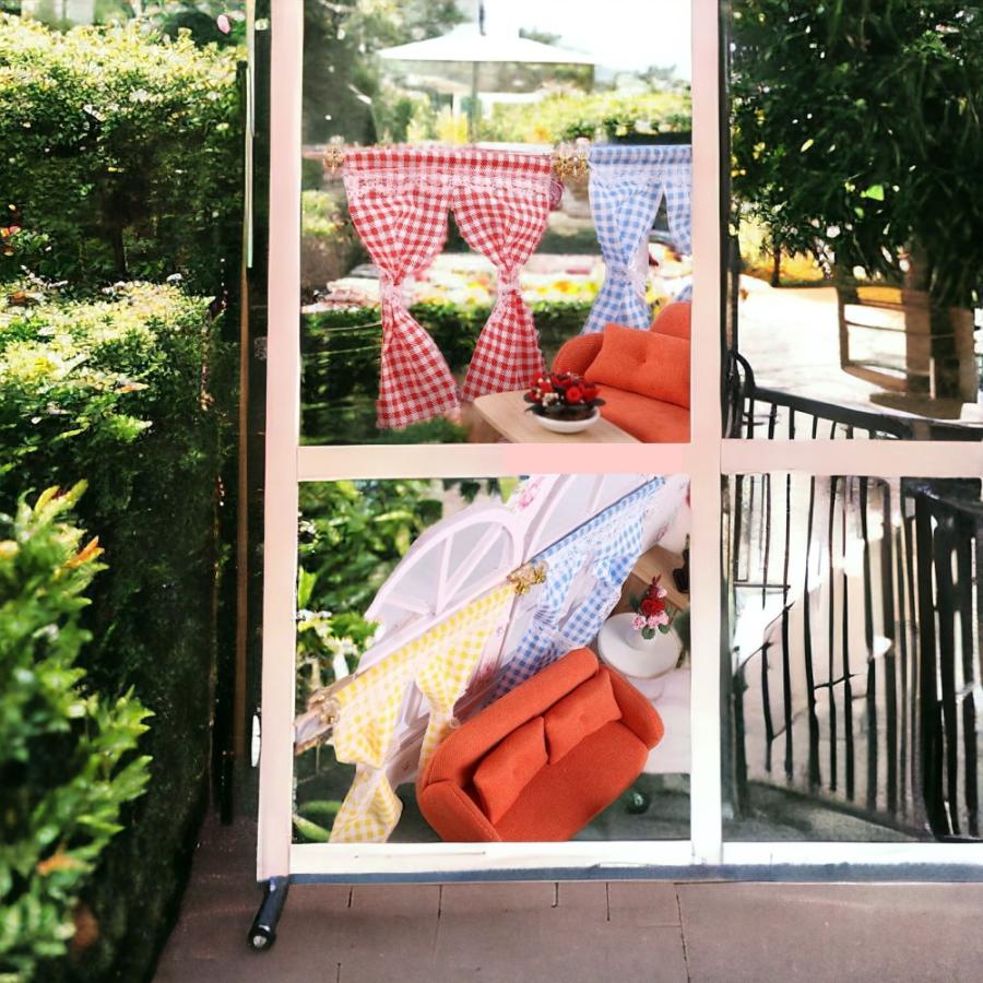 ミニチュアドールハウス窓用ミニカーテン 小さなカーテンセット ドール