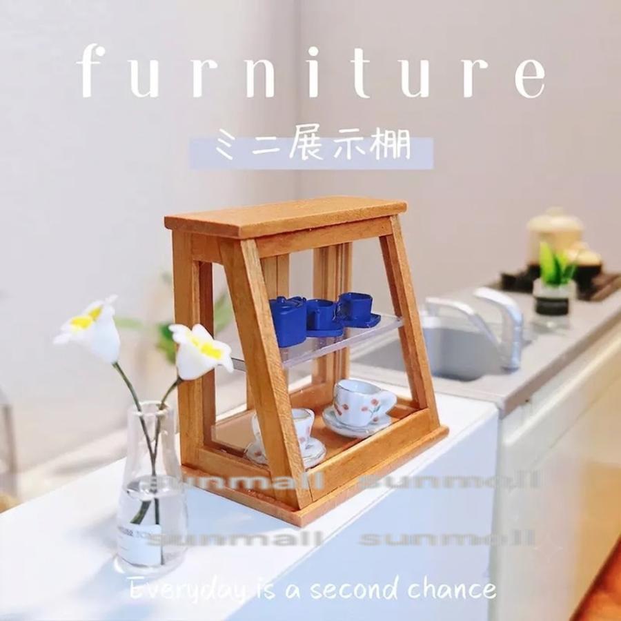 1点販売】【2色/2タイプから選択可能】ミニチュア展示棚 ショーケース