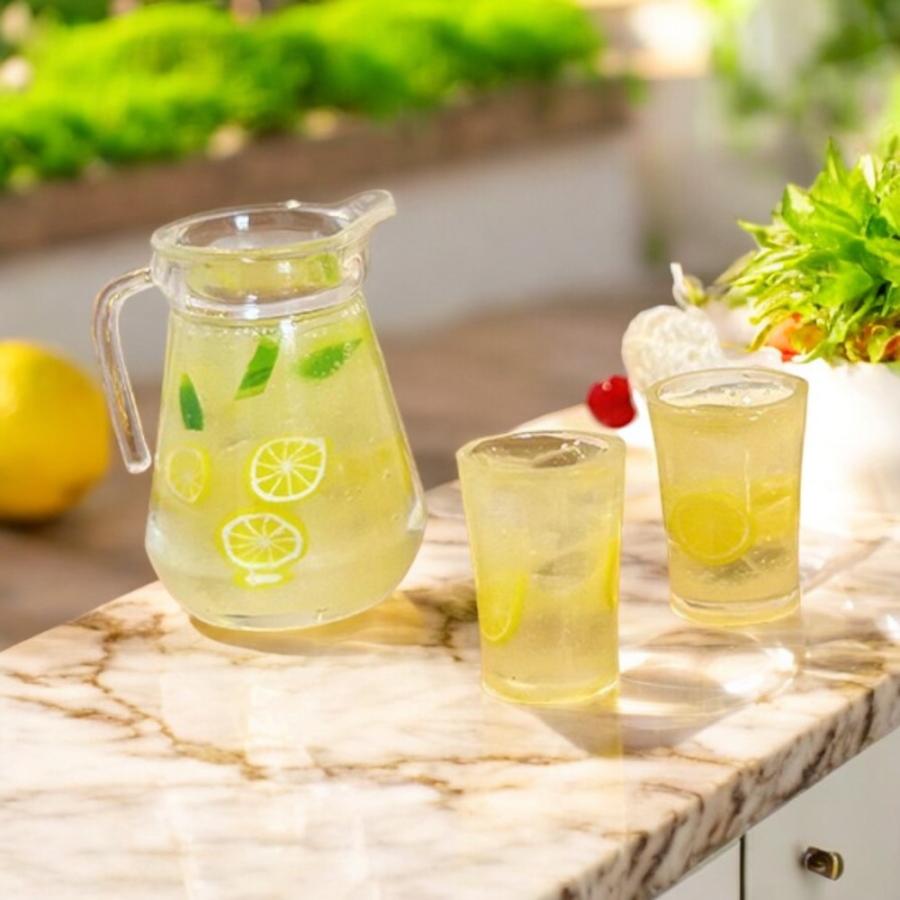 1セット3点入れ）ミニチュアレモン水ドリンクセット ドールハウス用