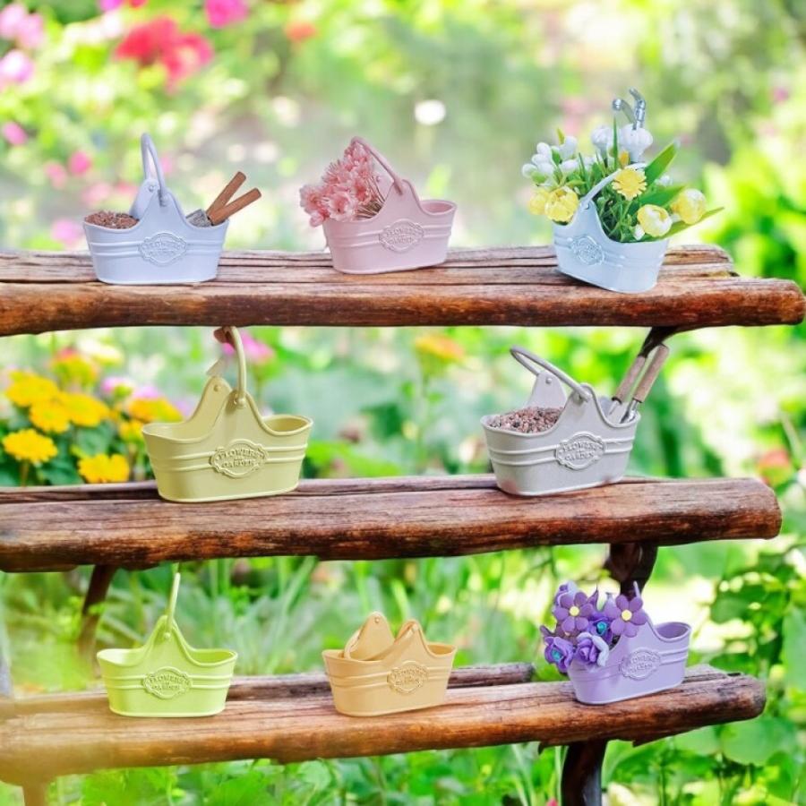 1点）ミニチュアカラフルバケツセット 合金製 8色選べる 可愛い収納