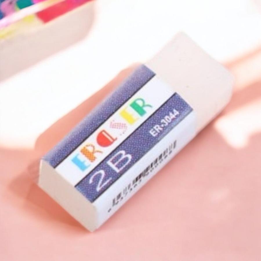 2点）ミニチュア2B消しゴム ミニチュア文房具 小さい消しゴム 手作り