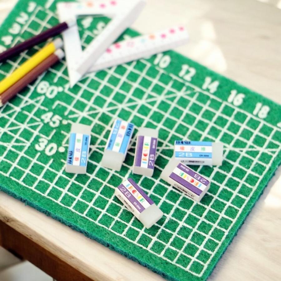 2点）ミニチュア2B消しゴム ミニチュア文房具 小さい消しゴム 手作り