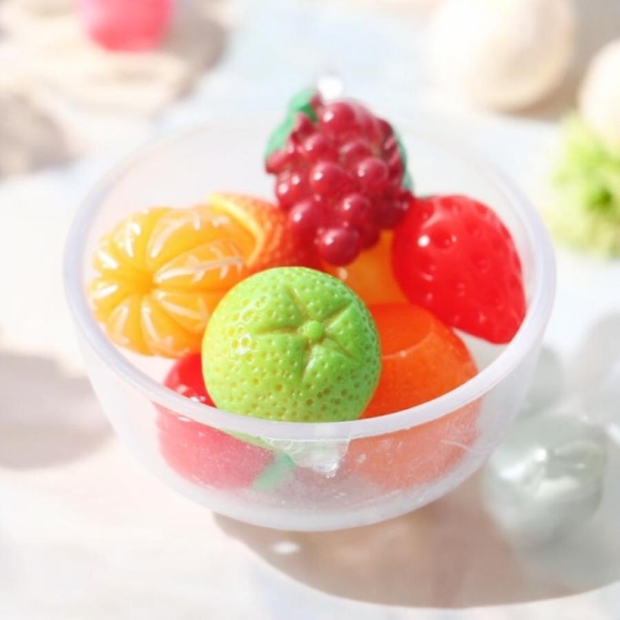 1セット9点入れ）ミニチュア果物プレートセット（果物8種入りランダム